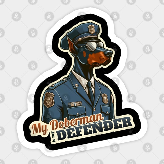 Doberman Police Sticker by k9-tee